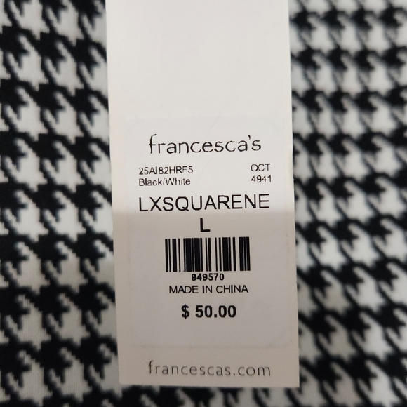 NWT Francesca Houndstooth Dress Size Large - Picture 5 of 7